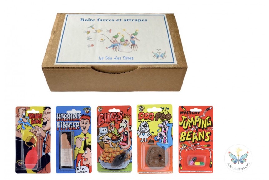 Boîte à farce en bois blague pratique maison bureau effrayer boîte à jouets farce  araignée enfants