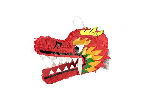 Pinata tête de Dragon rouge