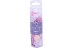 Confetti ronds 25 mm roses, blanc et or