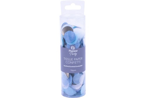 Confetti ronds 25 mm bleus, blanc et or