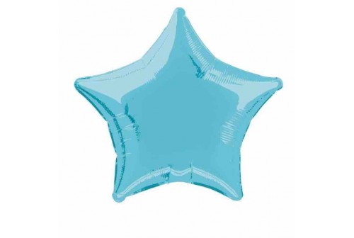Ballon aluminium étoile bleu ciel - ballon métallique bleu pastel XL