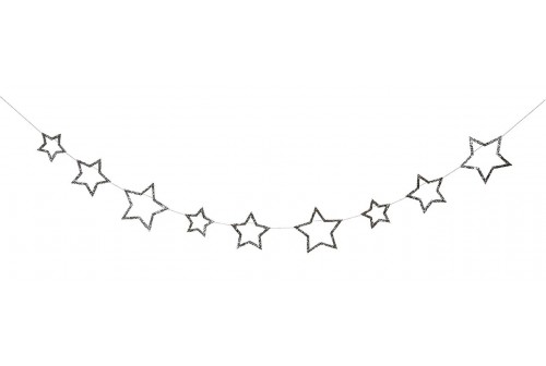 Meri Meri Guirlande étoiles à paillettes argentées - article de fêtes