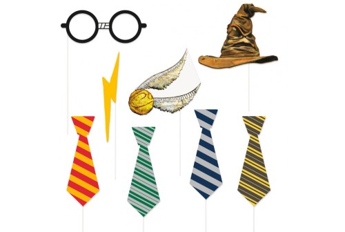 8 Accessoires photobooth Harry Potter - Anniversaire Sorcier Halloween