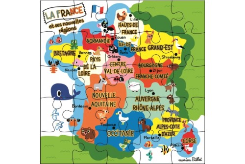 Carte Postale Puzzle Les Regions De France Avec Enveloppe Carte D Art