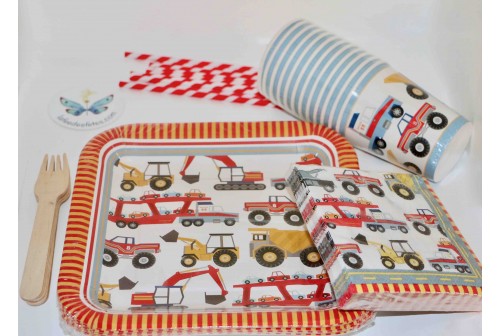 Kit Gouter Engin De Chantier Set Anniversaire Meri Meri 12 Enfants