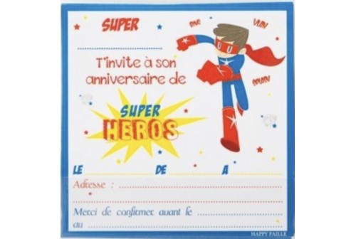 Invitation Anniversaire Super Heros Garcons Collection Happy Pailles