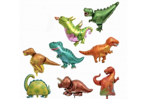 8 Ballons Aluminium Theme Dinosaure Cadeau Deco Anniversaire Enfant