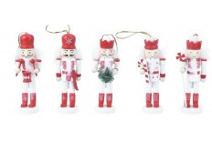 5 Figurines casse noisette Blanc & Rouge