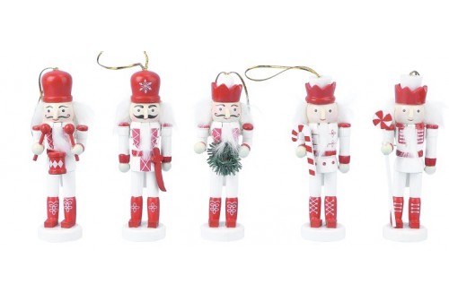 5 Figurines casse noisette Blanc & Rouge