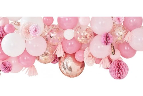 Guirlande de ballons Roses & rose gold