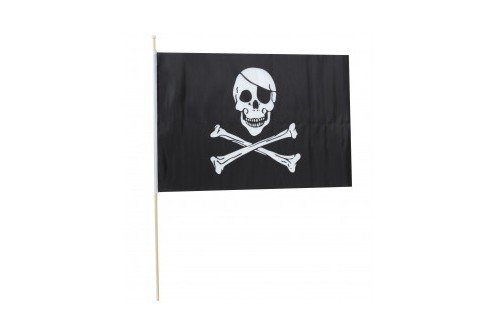 Grand drapeau de pirate tête de mort sur fond noir Tim et Puce Factory